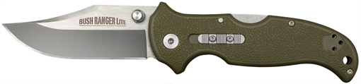 Picture of Cold Steel Bush Ranger Lite 3.50" Folding Clip Point Plain 8Cr13MoV SS Blade/Black GFN Handle Includes Pocket Clip CS21A