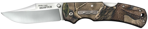 Picture of Cold Steel Double Safe Hunter 3.50" Folding Plain 8Cr13MoV SS Blade/Camo GFN Handle Includes Pocket Clip CS23JD