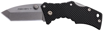 Picture of Cold Steel Recon 1 Micro 2" Folding Tanto Plain Stonewashed 4034 SS Blade/ Black Griv-Ex Handle Includes Pocket Clip CS27DT