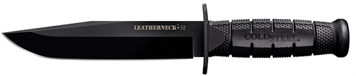 Picture of Cold Steel Leatherneck Semper-Fi 6.75" Fixed Clip Point Plain Black Matte Powder Coat D2 Steel Blade/5" Black Deep Checkered w/Double Quillon Guard Griv-Ex Handle Includes Belt Loop/Sheath CS39LSFC