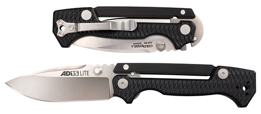 Picture of Cold Steel AD-15 Lite 3.50" Folding Plain Japanese AUS-10A SS Blade/ Black Textured Griv-Ex Handle CS58SQL