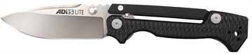 Picture of Cold Steel AD-15 Lite 3.50" Folding Drop Point Plain Satin AUS-10A SS Blade, 5" Black Textured Griv-Ex Handle CS58SQLZ