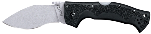 Picture of Cold Steel Rajah III 3.50" Folding Drop Point Plain Stone Washed AUS-10A SS Blade/Black Griv-Ex Handle Includes Pocket Clip CS62JM