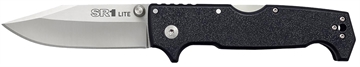 Picture of Cold Steel SR1 Lite 4" Folding Clip Point Plain Stonewashed 8Cr14MoV SS Blade, 5.63" Black Textured Griv-Ex Handle CS62K1Z