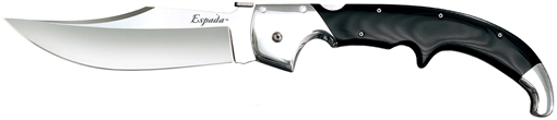 Picture of Cold Steel Espada XL 7.50" Folding Clip Point Plain S35VN SS Blade/9.25" Black w/Polished Bolsters G10 Handle Includes Belt Clip CS62MA