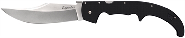 Picture of Cold Steel Espada XL 7.50" Folding Clip Point Plain AUS-10A SS Blade/9.25" Black w/Polished Bolsters G10 Handle Includes Belt Clip CS62MGC