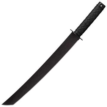 Picture of Cold Steel Tactical Wakizashi 18" Black Matte Baked-On Anti Rust 1055 Carbon Steel Blade/ Black Polypropylene Handle 25" Long Includes Sheath CS97TKLZ