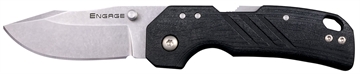 Picture of Cold Steel Engage 2.50" Folding Clip Point Plain Satin 4116 SS Blade/4.11" Black GFN Handle Includes Belt Clip CSFL25DPLCZ