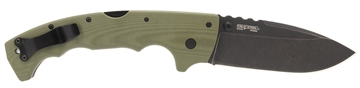 Picture of Cold Steel 5-Max 5" Folding Drop Point Plain Black Stonewashed S35VN Blade, 7.13" OD Green Textured G10 Handle CSFL50MAX