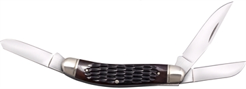 Picture of Cold Steel Gentleman's Stockman 2"/2.10"/2.50" Folding Clip/Sheepsfoot/Spey Plain 8Cr13MoV SS Blade/Brown Jigged w/Polished Bolsters Bone Handle CSFLGSTKMJ