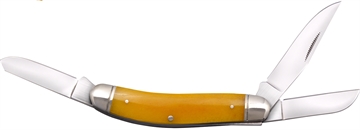 Picture of Cold Steel Gentleman's Stockman 2"/2.10"/2.50" Folding Clip/Sheepsfoot/Spey Plain 8Cr13MoV SS Blade/Yellow w/Polished Bolsters Bone Handle CSFLGSTKMY