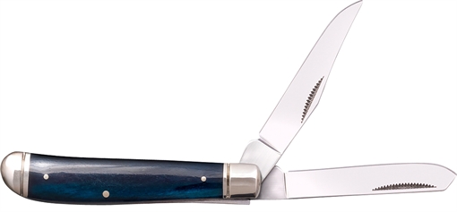 Picture of Cold Steel Trapper Mini 2.60"/2.70" Folding Clip/Spey Plain 3Cr13MoV SS Blade/Dark Blue w/Polished Bolsters Bone Handle CSFLMTRPRB