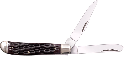 Picture of Cold Steel Trapper Mini 2.60"/2.70" Folding Clip/Spey Plain 3Cr13MoV SS Blade/Brown Jigged w/Polished Bolsters Bone Handle CSFLMTRPRJ