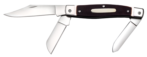 Picture of Cold Steel Stockman 2"/2.30"/3.50" Folding Clip/Sheepsfoot/Spey Plain 8Cr13MoV SS Blade/Rough Black w/Polished Bolsters Bone Handle CSFLSTKMN