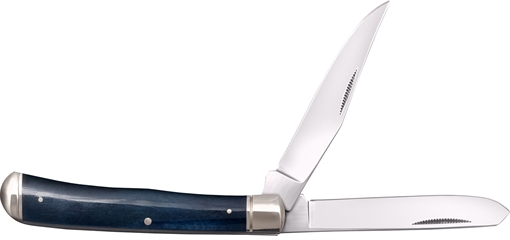 Picture of Cold Steel Trapper 3" Folding Clip/Spey Plain 8Cr13MoV SS Blade/Dark Blue w/Polished Bolsters Bone Handle CSFLTRPRB