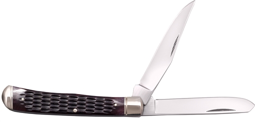 Picture of Cold Steel Trapper 3" Folding Clip/Spey Plain 8Cr13MoV SS Blade/Brown Jigged w/Polished Bolsters Bone Handle CSFLTRPRJ
