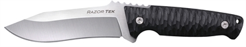 Picture of Cold Steel Razor Tek EDC 5" Fixed Clip Point Plain Satin 4116 Krupp SS Blade, 4.63" Black Textured CSFX5RZR