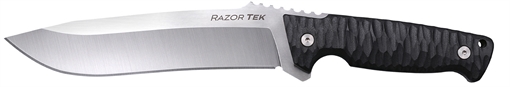 Picture of Cold Steel Razor Tek EDC 6.50" Fixed Clip Point Plain Satin 4116 Krupp SS Blade, 6.13" Black Textured CSFX65RZR