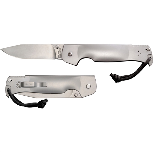 Picture of Cold Steel Bushman Pocket 4.50" Folding Clip Point Plain Stone Washed 4116 Stainless Steel Blade/Stone Washed 420 Stainless Steel Handle Includes Pocket Clip CS95FB