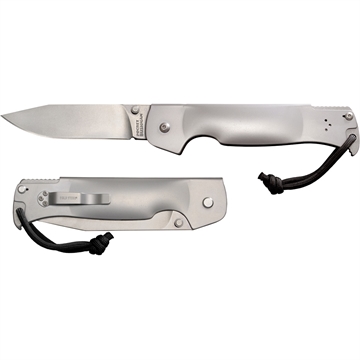 Picture of Cold Steel Bushman Pocket 4.50" Folding Clip Point Plain Stone Washed 4116 Stainless Steel Blade/Stone Washed 420 Stainless Steel Handle Includes Pocket Clip CS95FB