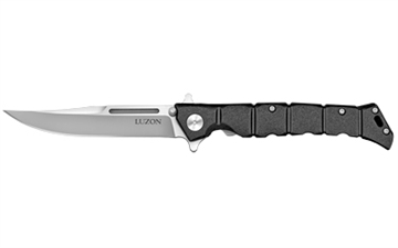 Picture of Cold Steel Luzon Medium 4" Folding Clip Point Plain 8Cr13MoV SS Blade/Black GFN Handle Features Safety Switch Includes Pocket Clip CS20NQL