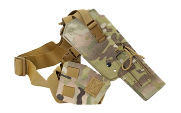 Picture of Cole-TAC Varmint Wrangler, Chest Holster, Fits Most 22LR Suppressor Host (Ruger MK Series/M&P22/Buckmark/TX22) with Suppressors Attached and Weapon Mounted Light, MultiCam VW113
