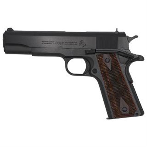 Picture of Colt's Manufacturing Government Model, 1911 Classic, Semi-automatic, Metal Frame Pistol, Full Size, 38 Super, 5" Barrel, Steel Construction, Blued Finish, 9 Rounds, 1 Magazine O1911C-38 O1911C38