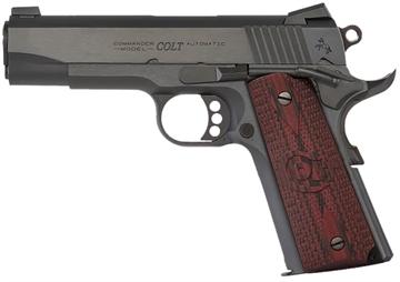 Picture of Colt's Manufacturing Combat Commander, 1911, Semi-automatic, Forged Carbon Steel Frame Pistol, Commander Size, 38 Super, 4.25" Barrel, Steel Construction, Blued Finish, G10 Grip, 9 Rounds, 1 Magazine O4943XE