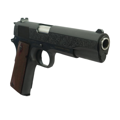 Picture of Colt 1911 Gov't Model Handgun .45 ACP 7rd Magazine 5" Barrel Black with Filigree Frame and Barrel No Sights O1911C-Z MODFB
