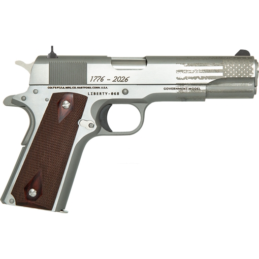 Picture of Colt Colt 1911 Liberty 250th Pistol 45 ACP 5 in. Stainless w/250th Engraving 8 rd. GCPATRIOT-O1911C-SS