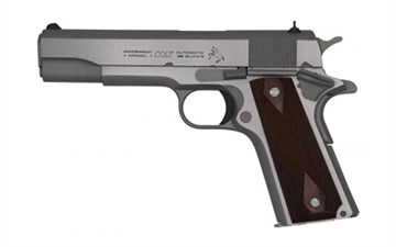 Picture of Colt's Manufacturing Government Model, 1911 Classic, Semi-automatic, Metal Frame Pistol, Full Size, 38 Super, 5" Barrel, Steel, Stainless Finish, 9 Rounds, 1 Magazine O1911C-SS38 O1911CSS38