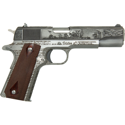Picture of Colt Colt 250th Anniversary Pistol 45 ACP 5 in. Stainless w/Engraved Scenes 8 rd. GC250th-O1911C-SS