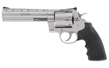 Picture of Colt's Manufacturing Anaconda, Revolver, Single/Double Action, 45 Long Colt, 6" Barrel, Stainless Steel Finish, Silver, Hogue Rubber Grips, 6 Rounds ANACONDA-SP6RTS-45C ANACONSP6RTS45C