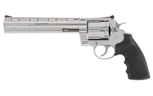 Picture of Colt's Manufacturing Anaconda, Revolver, Single/Double Action, 45 Long Colt, 8" Barrel, Stainless Steel Finish, Silver, Hogue Rubber Grips, 6 Rounds ANACONDA-SP8RTS-45C ANACONSP8RTS45C