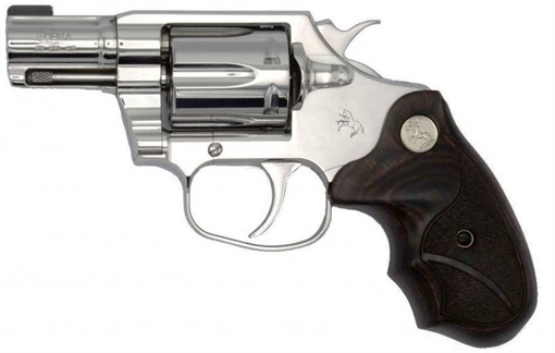 Picture of Colt Mfg Cobra Bright 38 Special +P 6 Shot 2" Mirror Polished Stainless Steel Barrel, Cylinder Mirror & Frame, Black Hogue Rubber w/Finger Grooves Grip COBRASS2BB