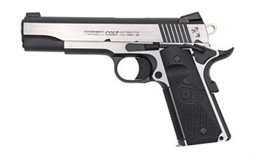 Picture of Colt Mfg 1911 Combat Elite Government 45 ACP 5" 8+1 Overall Two-Tone Elite Finish Stainless Steel Frame & Slide with Half Checkered & Scalloped Black G10 Grip & Night Sights O1070CE