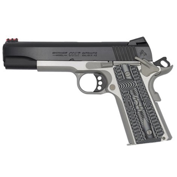 Picture of Colt's Manufacturing Competition Two-tone, Semi-automatic, Metal Frame Pistol, Full Size, 45ACP, 5" Barrel, Steel, Two-tone Finish, G10 Grips, Novak Red Fiber Optic Front Sight, Novak Adjustable Rear Sight, 8 Rounds, 1 Magazine, Series 70 Firing System O1070CCS-TT O1070CCSTT