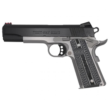 Picture of Colt's Manufacturing Competition Plus, Semi-automatic, Metal Frame Pistol, Full Size, 45ACP, 5" Barrel, Steel, Two-Tone Finish, G10 Black and Grey Grips, Novak Sights, 8 Rounds, 1 Magazine O1070CCP-TT O1070CCPTT
