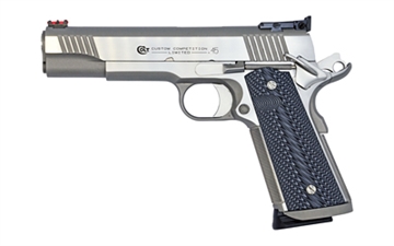 Picture of Colt's Manufacturing Custom Competition SS, Semi-automatic, Metal Frame Pistol, Full Size, 45ACP, 5" National Match Barrel, Steel, Stainless Finish, Fiber Optic Front Sight, Bomar Style Rear Sight, 7 Rounds O1070CS