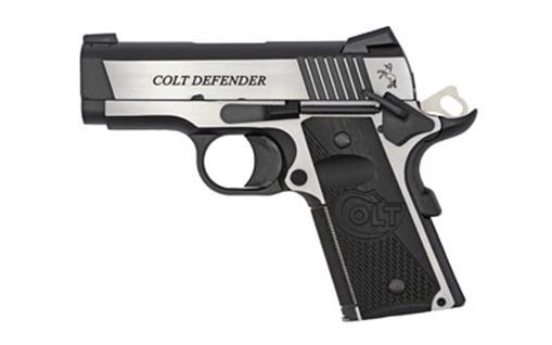 Picture of Colt's Manufacturing Combat Elite Defender, 1911, Semi-automatic, Metal Frame Pistol, 45ACP, 3" Barrel, Steel, Two-Tone Finish, G10 Grips, Novak Nights Sights, Ambidextrous Thumb Safety, 8 Rounds, 1 Magazine, Upswept Beavertail Grip Safety O7080CE