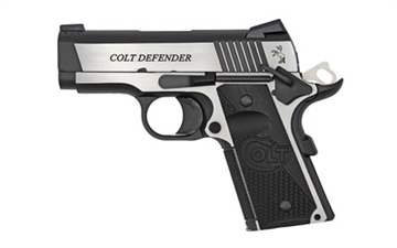 Picture of Colt's Manufacturing Combat Elite Defender, 1911, Semi-automatic, Metal Frame Pistol, 9MM, 3" Barrel, Steel, Two-Tone Finish, G10 Grips, Novak Nights Sights, Ambidextrous Thumb Safety, 9 Rounds, 1 Magazine, Upswept Beavertail Grip Safety O7082CE