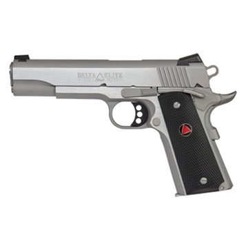 Picture of Colt's Manufacturing Delta Elite, 1911, Semi-automatic, Metal Frame Pistol, Full Size, 10MM, 5" Barrel, Steel, Stainless Finish, Composite Grips with Delta Medallions, Novak White Dot Sights, 8 Rounds, 1 Magazine, Upswept Beavertail Grip Safety O2020XE