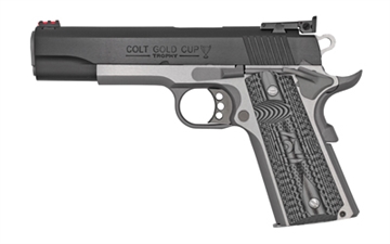 Picture of Colt's Manufacturing Gold Cup Lite, 1911, Semi-automatic, Metal Frame Pistol, Full Size, 38 Super, 5" Barrel, Two-tone Finish, G10 Grips, Fiber Optic Front and Adjustable Rear Sights, 9 Rounds, 1 Magazine O5073GCL-TT O5073GCLTT