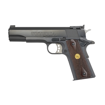 Picture of Colt's Manufacturing Gold Cup National Match, 1911, Semi-automatic, Metal Frame Pistol, Full Size, 45ACP, 5" Barrel, Steel, Blued Finish, Colt Champion Bomar Style Sights, 7 Rounds, 1 Magazine, 3-Hole Aluminum Trigger O5870A1