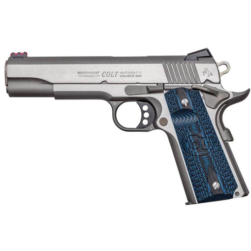 Picture of Colt Government Competition Handgun 9mm Luger 9rd Magazine 5" Barrel Stainless Finish Fiber Sight O1072CCS