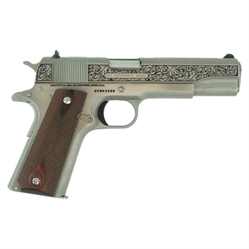 Picture of Colt Government Filigree Frame and Barrel Model Handgun .45 Auto 7rd Magazine 5" Barrel Stainless Finish 01911CSS MODFG