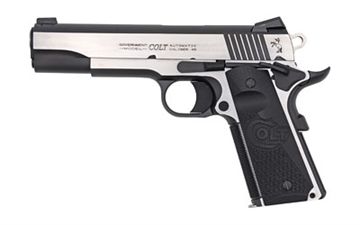 Picture of Colt's Manufacturing Combat Elite Government, 1911, Semi-automatic, Metal Frame Pistol, Full Size, 9MM, 5" Barrel, Steel, Two-tone Finish, G10 Grips, Novak Night Sights, Ambidextrous Thumb Safety, 9 Rounds, 1 Magazine O1072CE