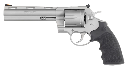 Picture of Colt Mfg Anaconda 44 Mag 6rd Shot 6" Matte Stainless Vent Rib Barrel, Cylinder & Frame, Black Grip ANACONDASM6RTS