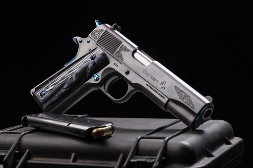 Picture of COLT MIDNIGHT 1911 45ACP PSTL 5" BLACK 1-7RD 1 OF 300 MADE 10240