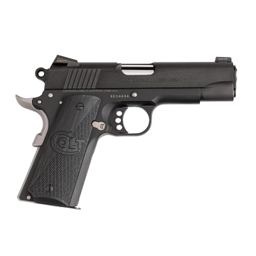 Picture of Colt's Manufacturing Night Commander, 1911, Semi-automatic, Metal Frame Pistol, Commander Size, 45ACP, 4.25" Barrel, Cerakote Finish, Black Slide, Blued Frame, Colt Grips, Novak Night Sights, Ambidextrous Thumb Safety, 8 Rounds, 1 Magazine 4840NC O4840NC